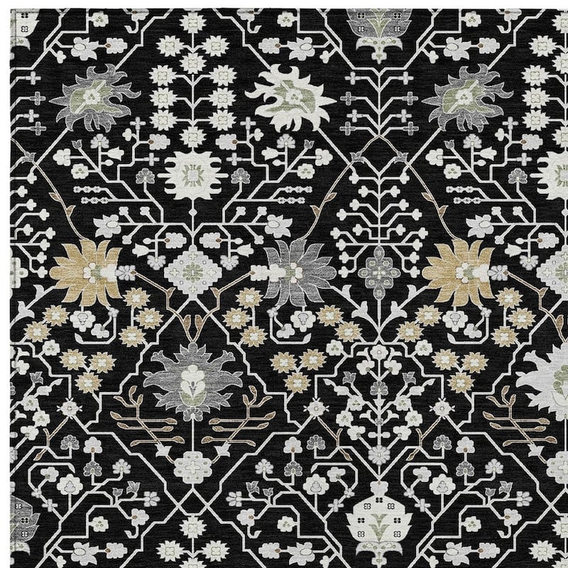 HomeRoots Oriental Traditional Rectangle Outdoor Rug