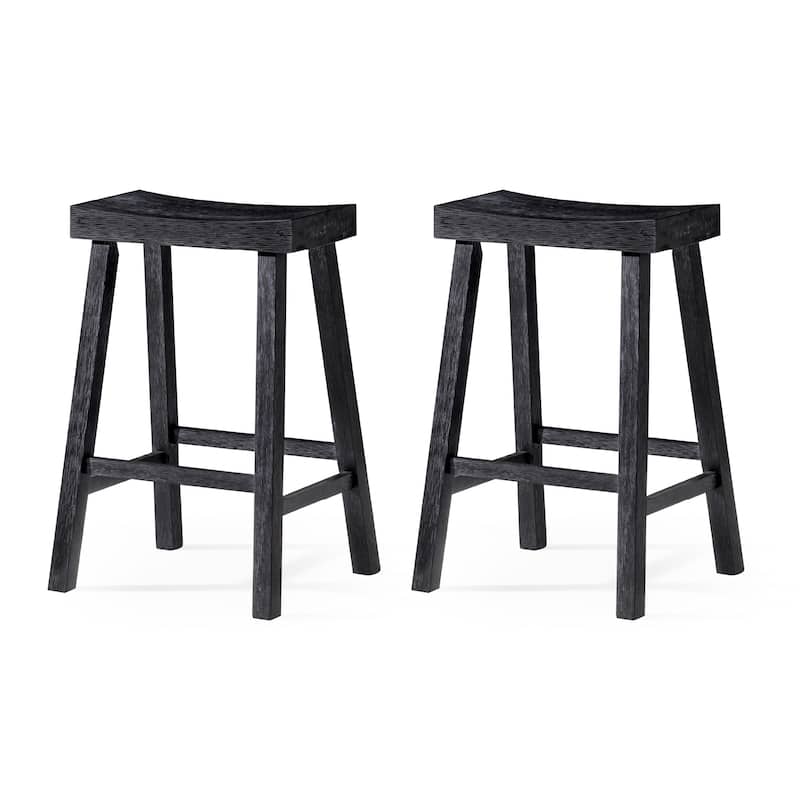 Maven Lane 27" Vincent Counter Height Kitchen Stool - N/A - Set of 2 - Antiqued Black