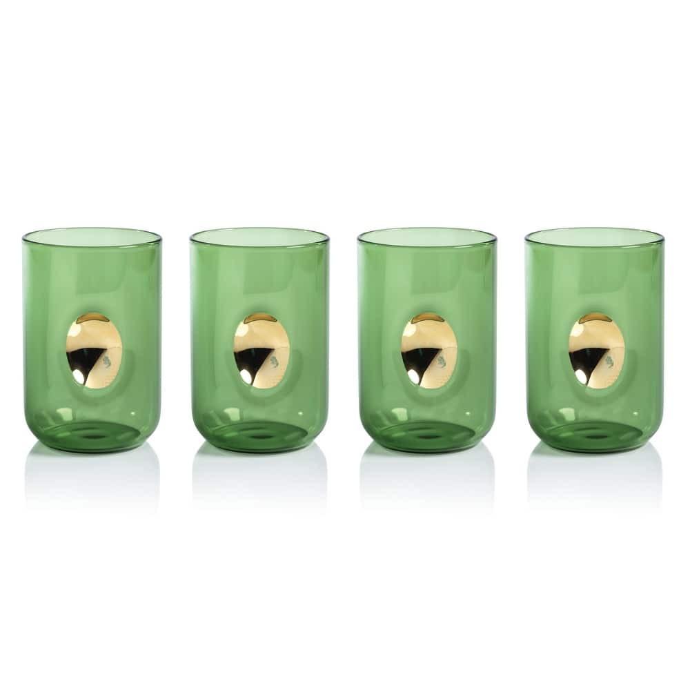Ambrosi Tumblers with Gold Accent, Set of 4