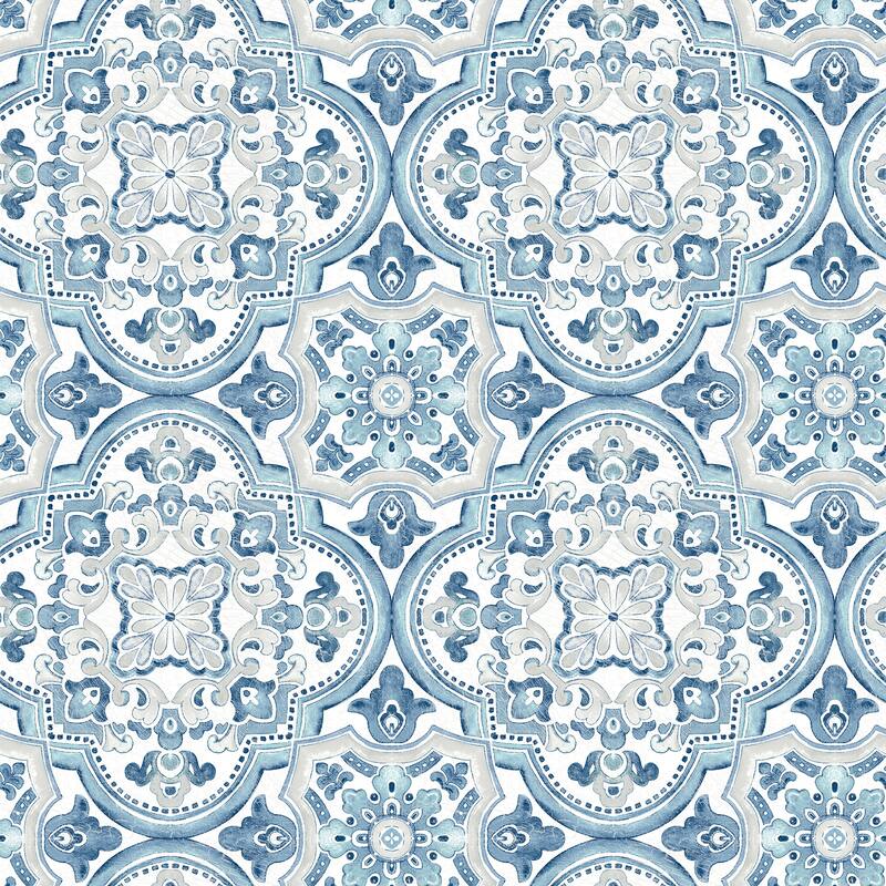 Chesapeake Concord Blue Medallion Wallpaper
