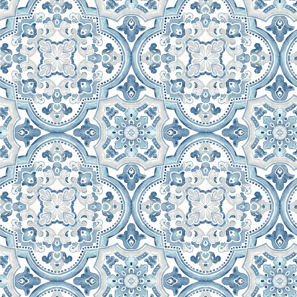 Chesapeake Concord Blue Medallion Wallpaper