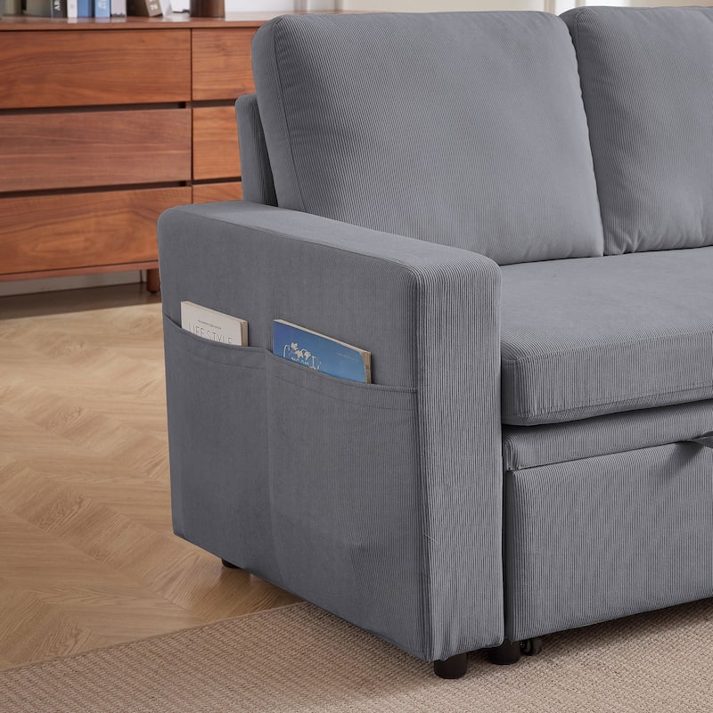 78.94" Striped Fabric Sleeper Sofa