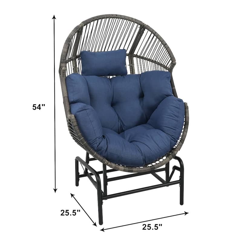 Gymojoy Outdoor Oversized Egg Basket Rocking Chair