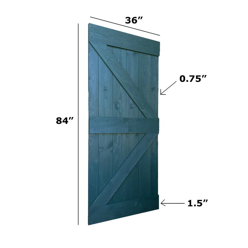 Coast Sequoia 36in x 84in K Series Pine Wood Sliding Barn Door With Hardware Kit