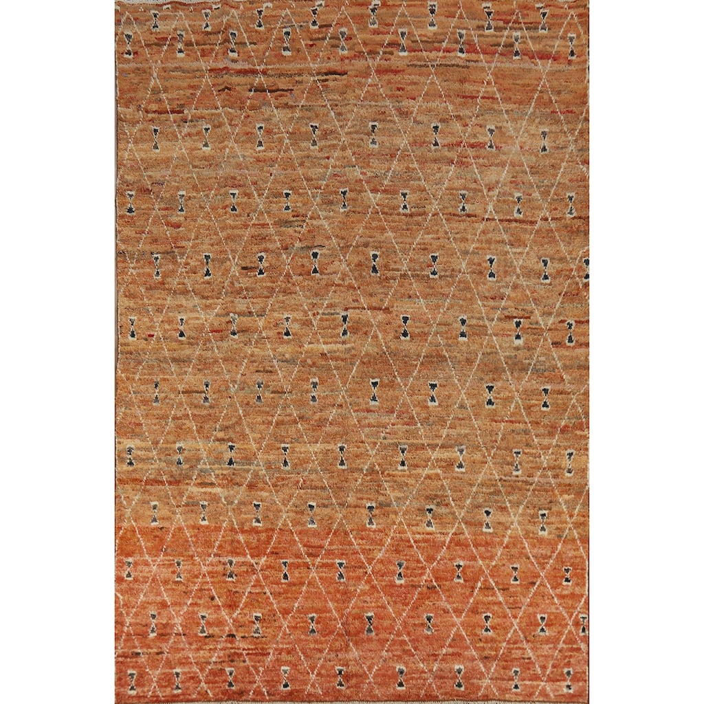 Trellis Moroccan Oriental Area Rug Handmade Wool Carpet - 6'9" x 9'8"