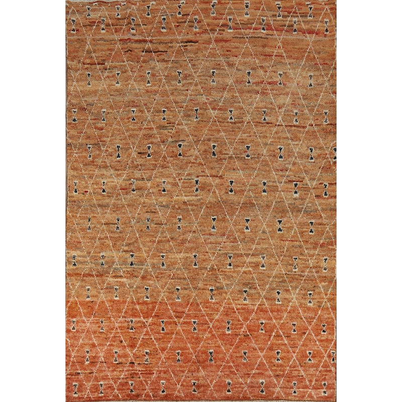 Trellis Moroccan Oriental Area Rug Handmade Wool Carpet - 6'9" x 9'8"