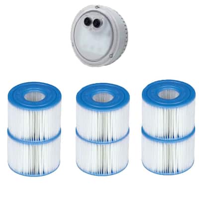 Intex PureSpa LED Spa Light + Type S1 Pool Filter Replacement Cartridge (6 Pack) - 1