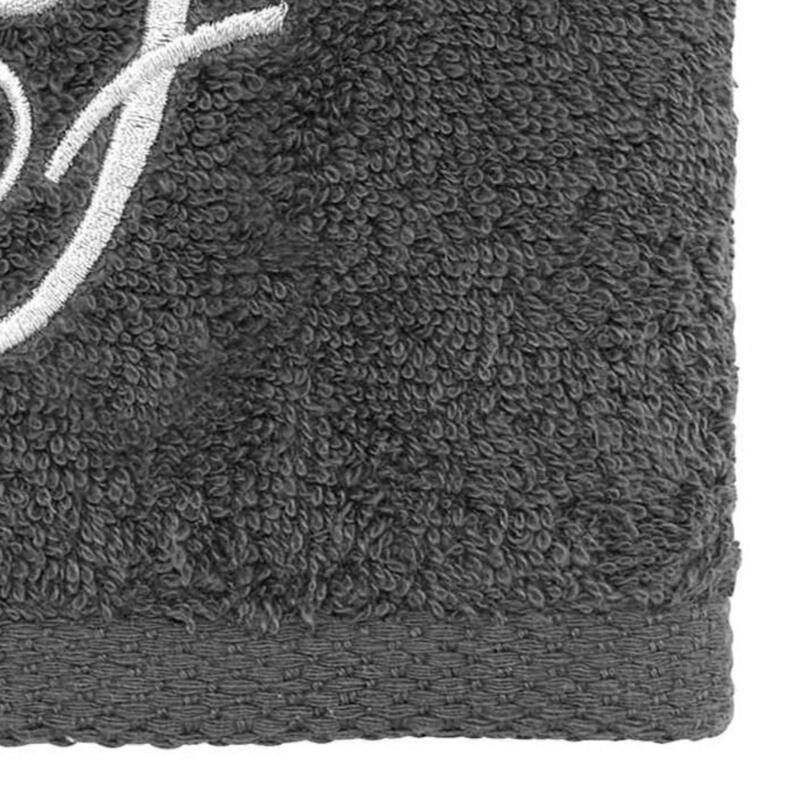 Avanti Linens Granite/Silver Script Monogram Fingertip Towel Letter F - Fingertip Towel