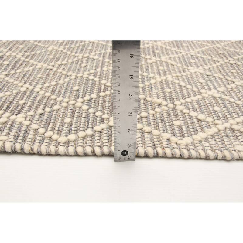 ECARPETGALLERY Braid weave Sienna Grey Wool Rug - 5'0 x 8'0