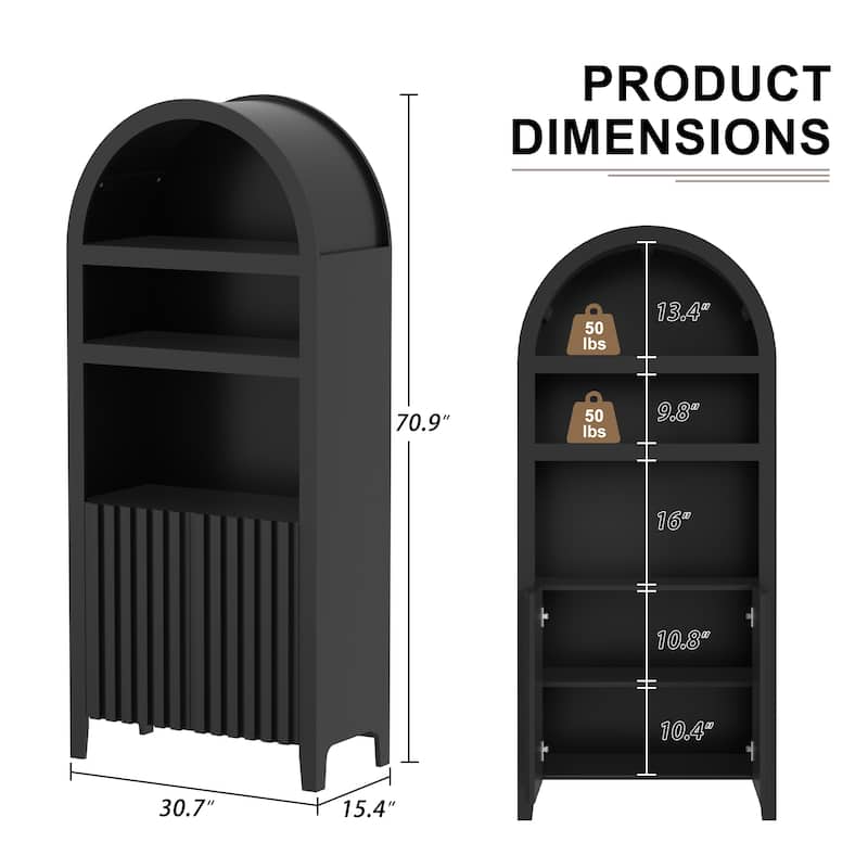 Arch Bookshelf Multi-Purpose Shelf for Living Room Kitchen