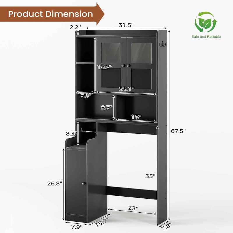 Over The Toilet Bathroom Storage Cabinet Toilet Storage Shelves