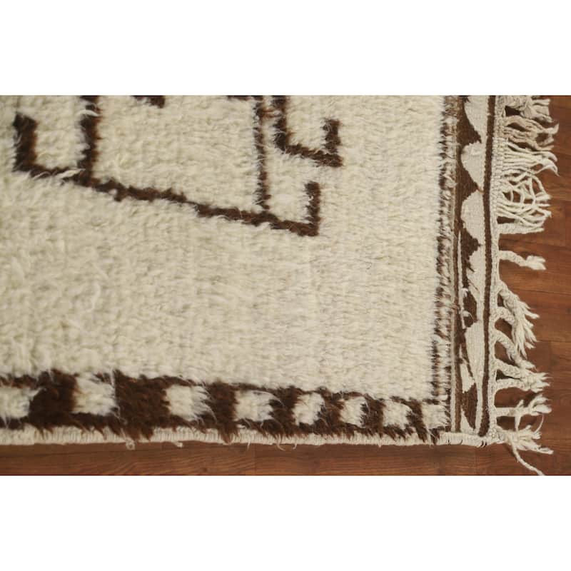 Anatolian Geometric Turkish Runner Rug Handmade Wool Carpet - 3'2"x 11'9"