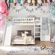 preview thumbnail 12 of 18, Stairway Twin over Twin Bunk Bed with Two Drawers and Slide, Gray
