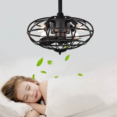Caged Ceiling Fan with Remote Control