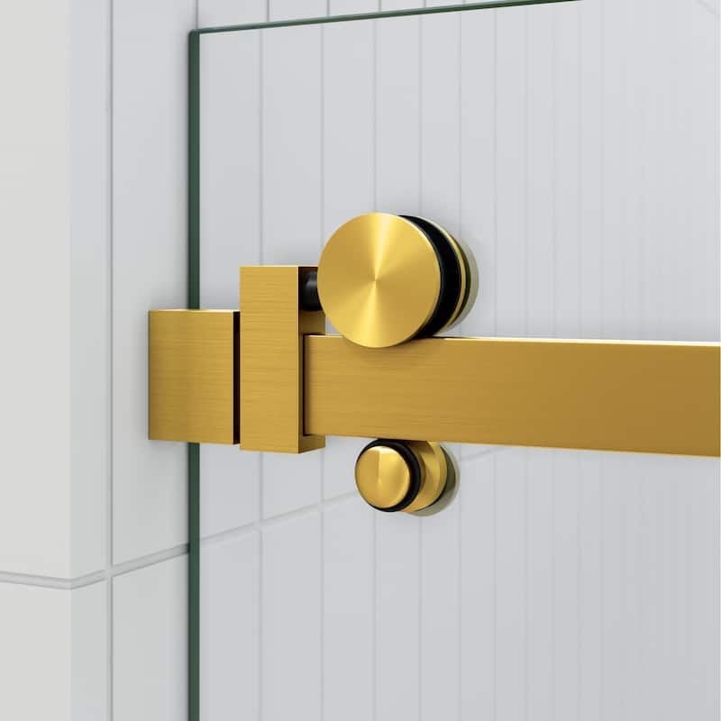 Glass Warehouse 56 in. - 60 in. x 60in. Frameless Bath Tub Sliding Shower Door with Square Hardware