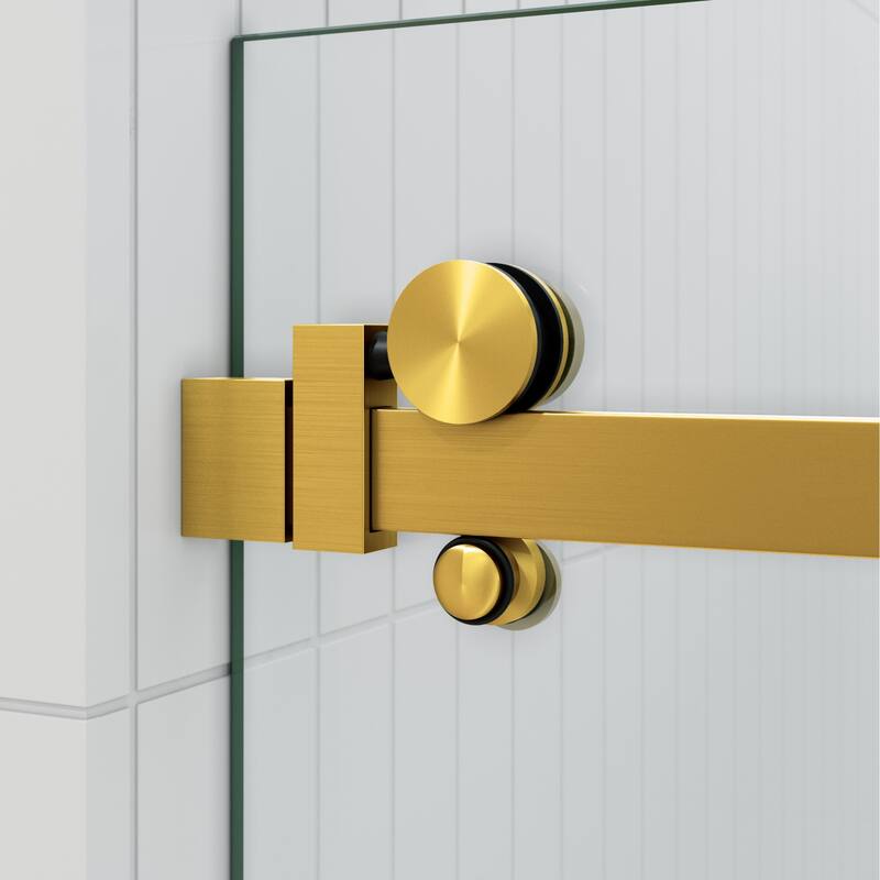 Glass Warehouse 68 in. x 78 in. Sliding Frameless Shower Door with Square Hardware