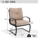preview thumbnail 6 of 9, 2-Piece C-Spring Patio Metal Dining Chairs with Cushions
