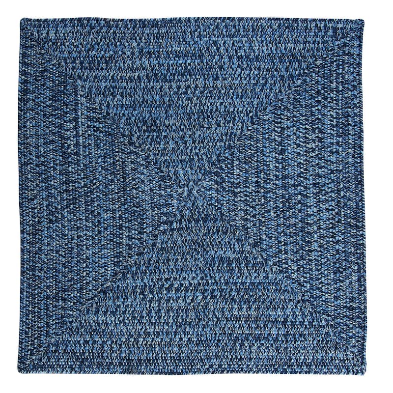 Ocean's Edge Braided Indoor/ Outdoor Area Rug - 8' x 8' Square - High Tide Blue