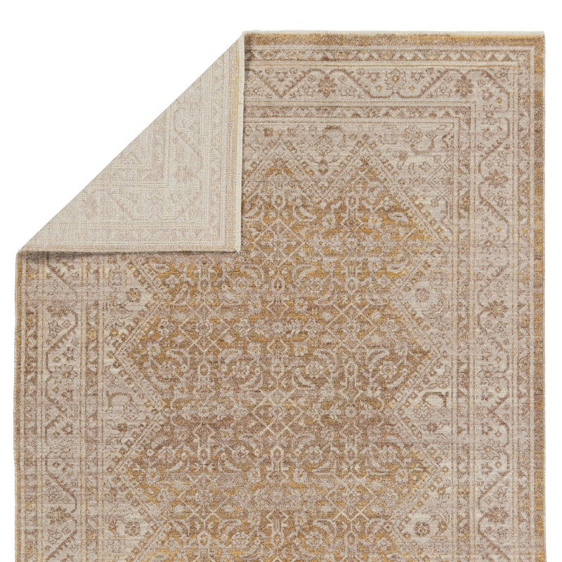 Harriet Medallion Gold/ Light Gray Area Rug