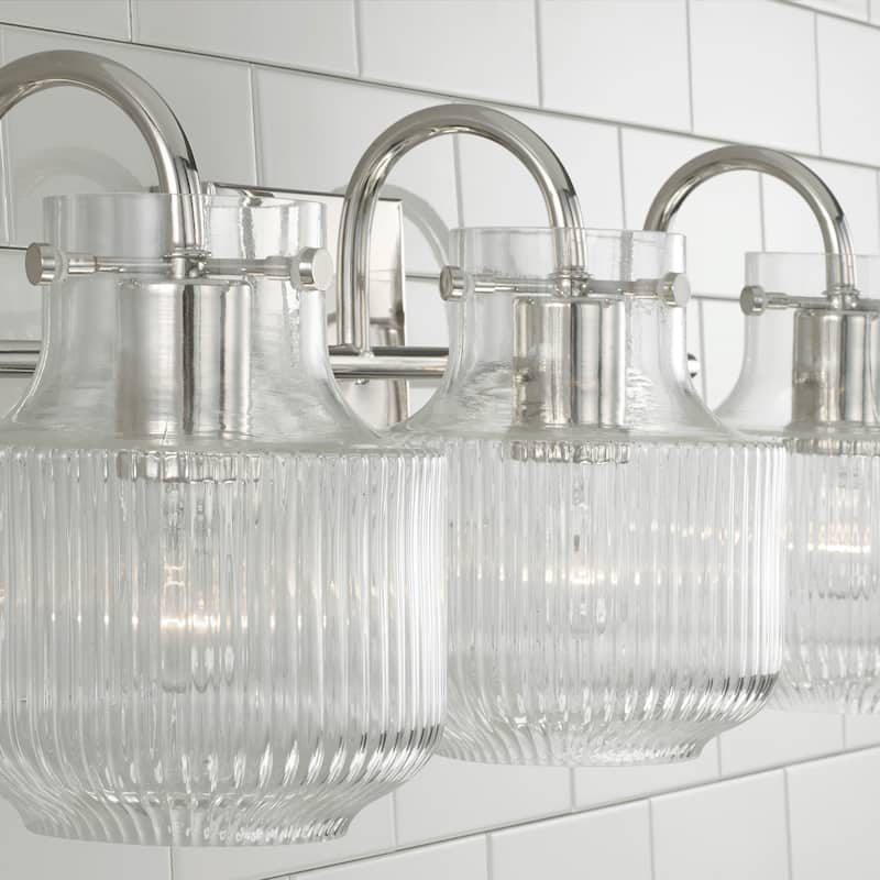 Nyla 3-light Bath/ Vanity w/ Clear Fluted Glass