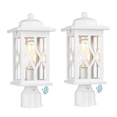 14" Outdoor Post Light with Clear Glass(2-Pack )