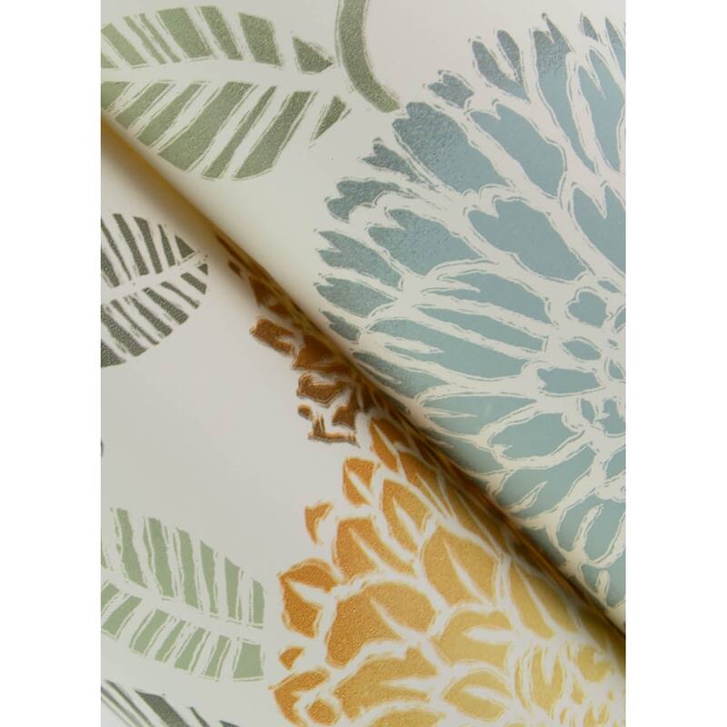 Chesapeake Zalipie Apricot Floral Trail Wallpaper