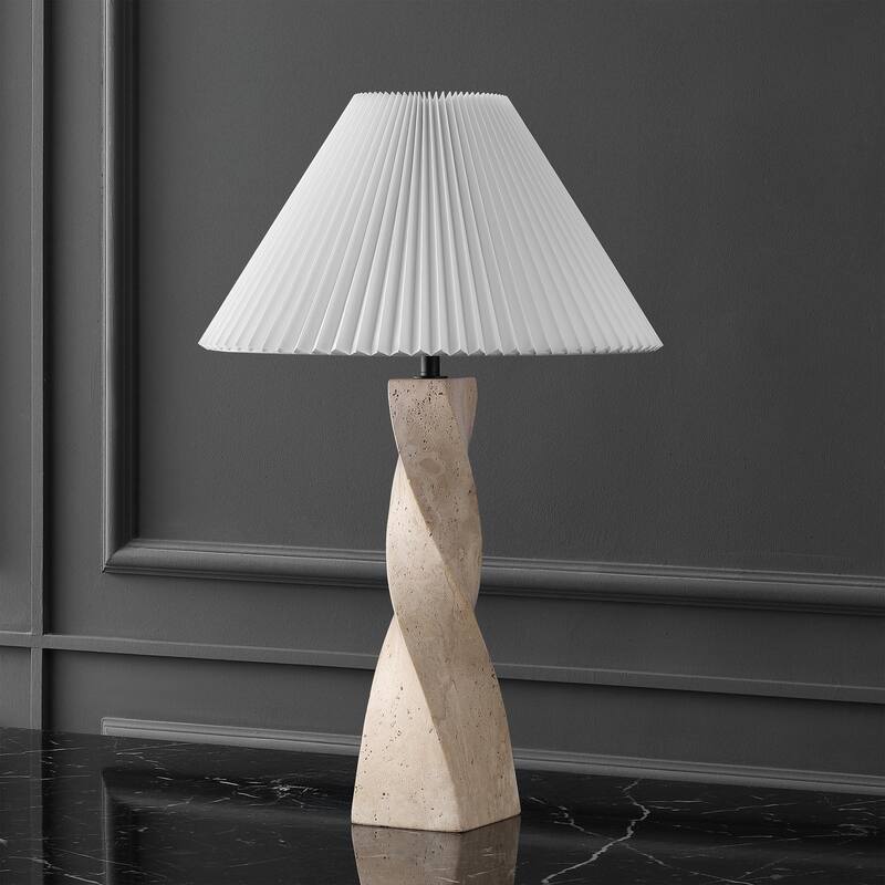 SAFAVIEH Couture Mayalenn Travertine Table Lamp - 18"W x 18"D x 29"H