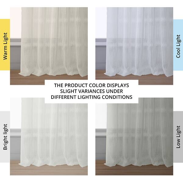 Exclusive Fabrics Polaris Patterned Linen Sheer Curtain (1 Panel) - Bed ...