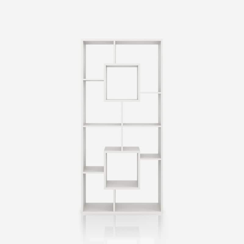 DH BASIC Modern White 72-inch 10-Open Shelf Display Bookcase by Denhour
