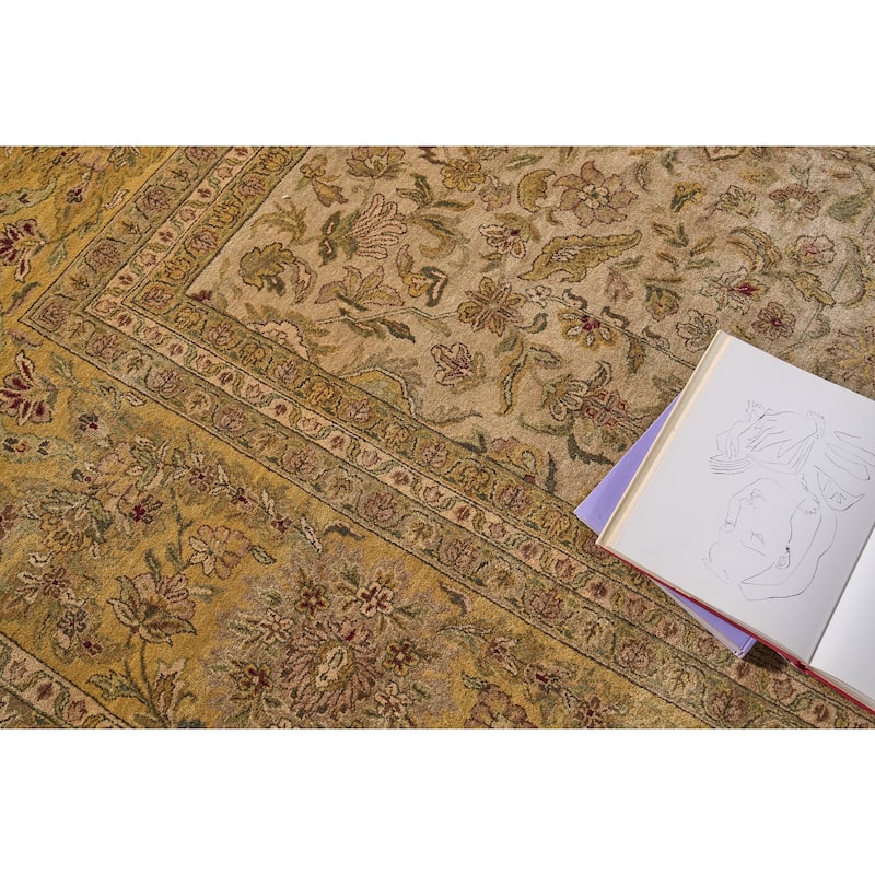 EXQUISITE RUGS ONE-OF-A-KIND Rare And Intricate Agra Hand Knotted Beige Rug - 15'1"x20'7"