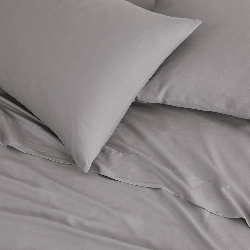 TENCEL Lyocell & Linen Blend 4-Piece Sheet Set.