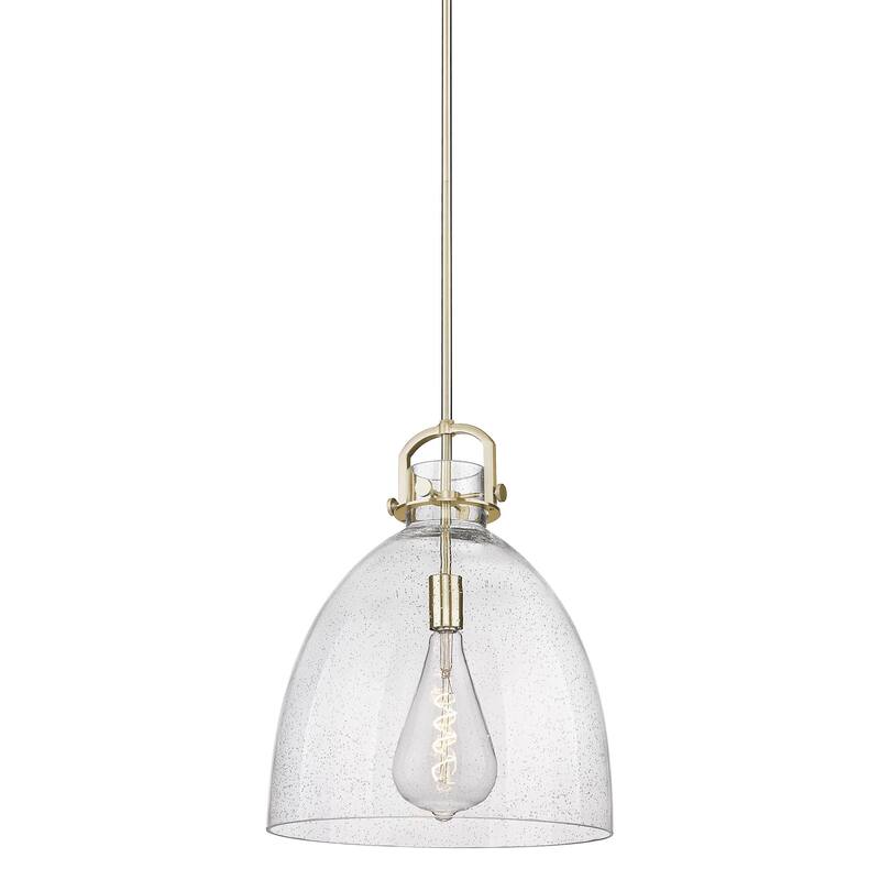 Innovations Lighting 410-1SL-20-16 Newton Bell Pendant Newton Bell 1 - Champagne Bronze / Seedy