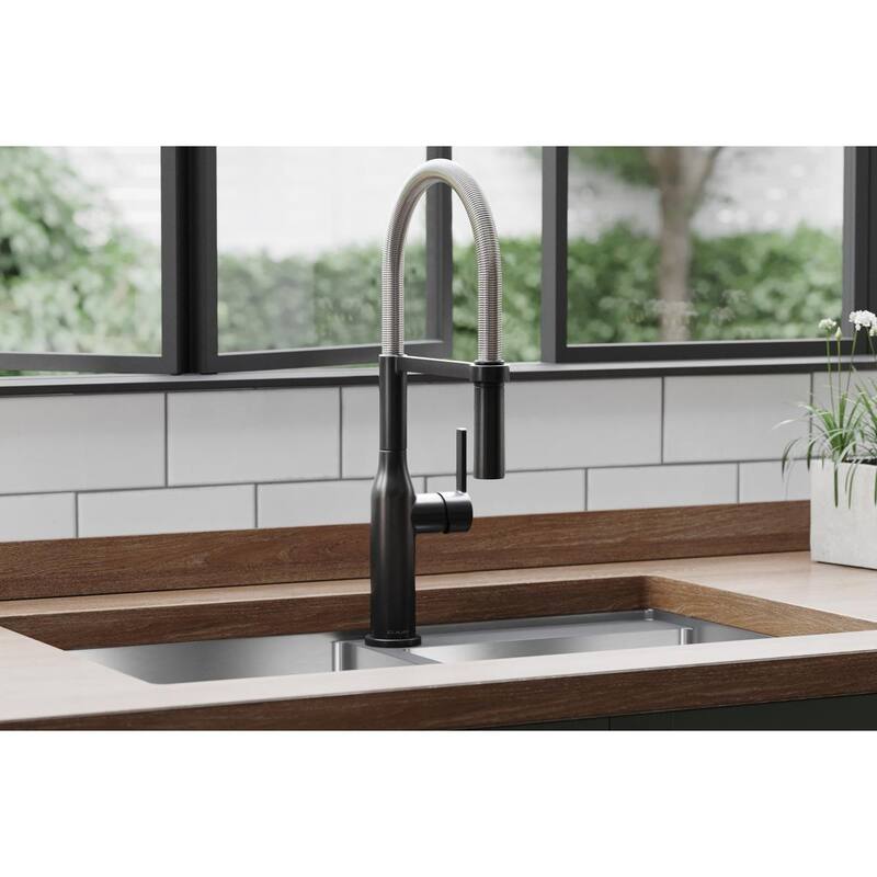 Elkay Avado Single Hole Kitchen Faucet with Semi-professional Spout and Forward Only Lever Handle