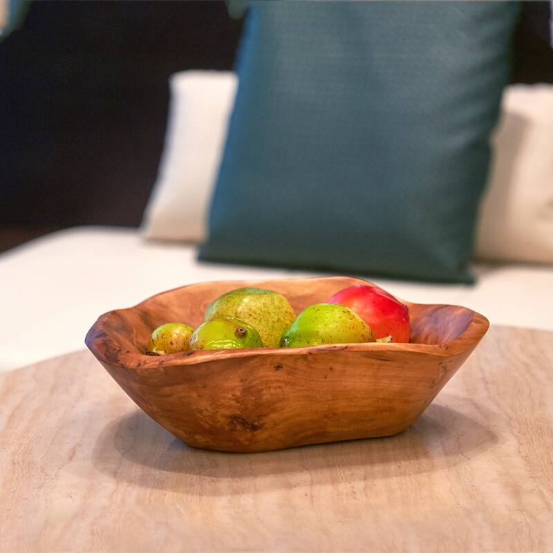 Greenage Cedar Fruit Bowl, Wooden Storage Natural Crafts Serving Bowls