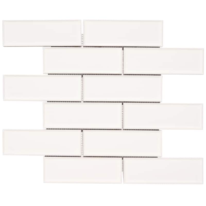 Century 2" x 6" Brick Porcelain Mosaic Tile - 5 Sheets (4.95 sf) - White