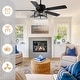 preview thumbnail 6 of 11, Cusp Barn 52 Inch Modern Caged Black Ceiling Fan with Light, Crystal Chandelier Fan, Quiet DC Motor Reversible Ceiling Fan