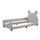 preview thumbnail 8 of 20, Twin Size Upholstered Daybed with Playful Carton Ears Shaped Headboard, Sturdy Wooden Frame and Easy Assembly, Grey