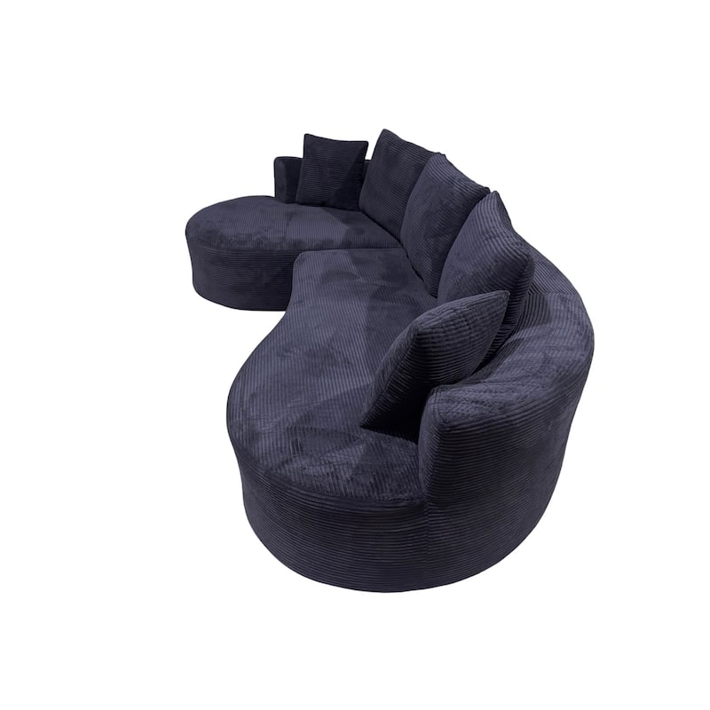 111.55" L-Shaped Corduroy Sectional Sofa, No Assembly Required