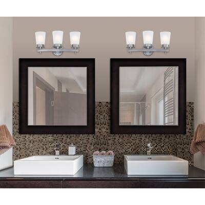 Westinghouse Lighting Reynaldo Three Light Wall Fixture, Brushed Nickel Finish, Frosted Glass - 3-Light