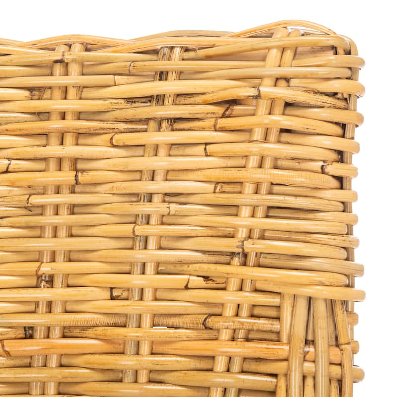 SAFAVIEH Permelia Rattan Accent Chair with Cushion - 24" W x 27.6" L x 35" H - 24Wx28Dx35H