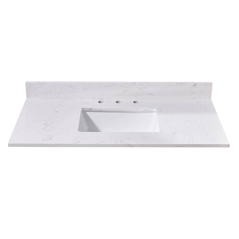 Altair Trento Bathroom Vanity Countertop in Aosta White Finish Without Vanity