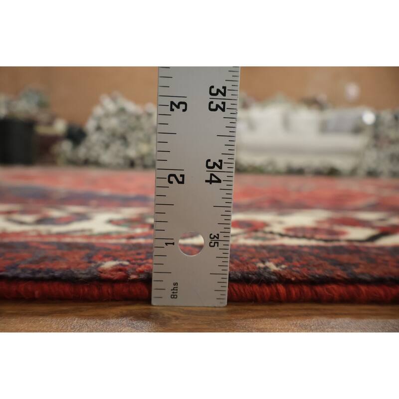 Hand Knotted Oriental 100% Wool Carpet Traditional Tribal Red Shiraz Area Rug - 10' 0'' X 6' 7''