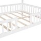 preview thumbnail 13 of 12, White+Gray Full Pine House Platform Bed with Roof and Fence