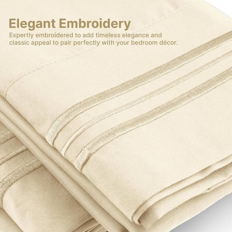 CGK Linens 6 Piece Extra Deep Pocket Microfiber Hotel Luxury Bed Sheets Set