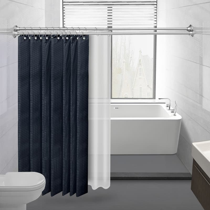 Utopia Alley Adjustable 72-Inch Double Shower Curtain Tension Rods - Rust-Proof Aluminum with Rubber End Cap