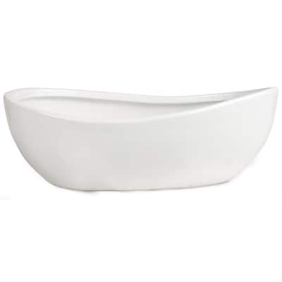 White Handthrown Look Planter