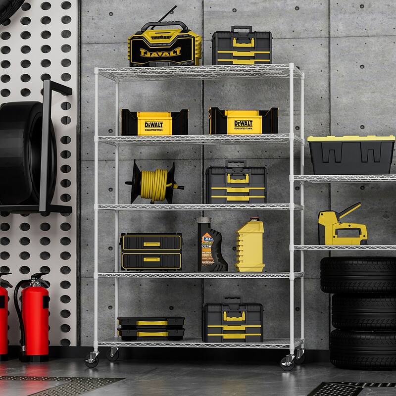 5 Tier metal storage rack with lining