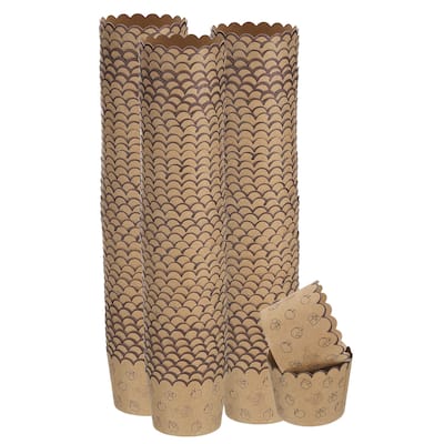 150Pcs Paper Baking Cups Brown Kraft Paper Muffins Liner Cupcake Fruit