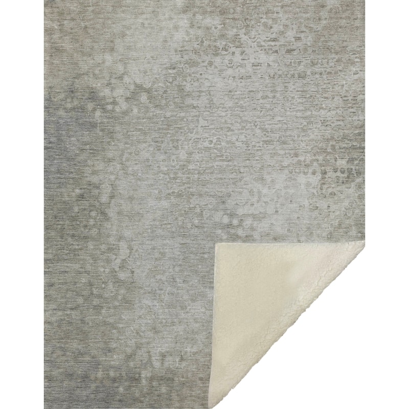 Premium Machine Washable Abstract Solid Sherpa Throw Blanket