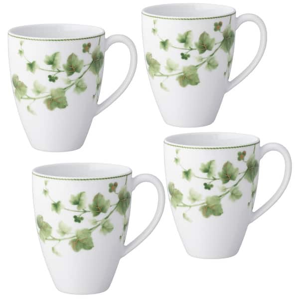 Ivy Whisper Set of 4 Mugs, 16 oz. - Green